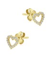 Heart Surrounded Crystals Silver Stud Earring STS-6330